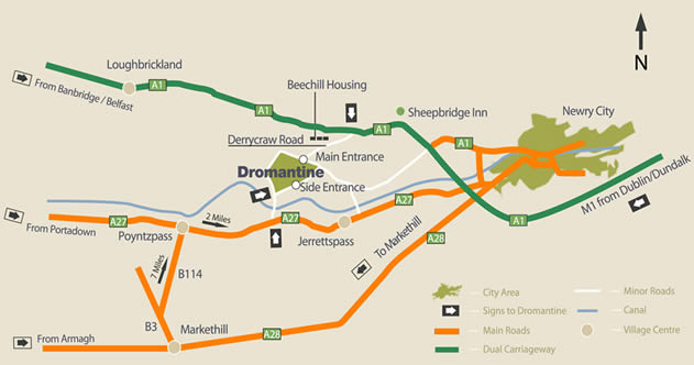 Dromantine Centre Road Map